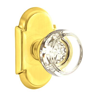 Georgetown Passage Door Knob with #8 Rose in Polished Brass
