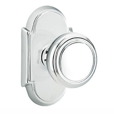 Passage Norwich Door Knob With #8 Rose in Polished Chrome