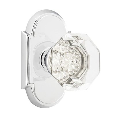 Old Town Passage Door Knob with #8 Rose and Concealed Screws in Polished Chrome
