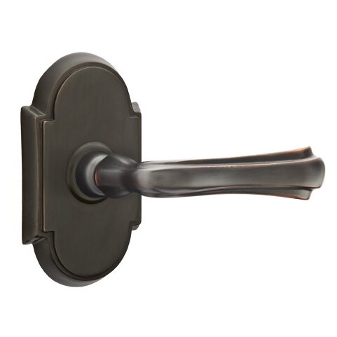 Passage Right Handed Wembley Lever With #8 Rose in Oil Rubbed Bronze