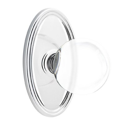 Bristol Passage Door Knob with Oval Rose in Polished Chrome