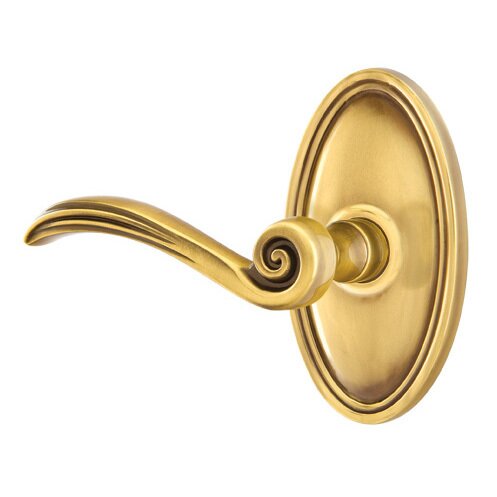 Passage Left Handed Elan Lever With Oval Rose in French Antique Brass