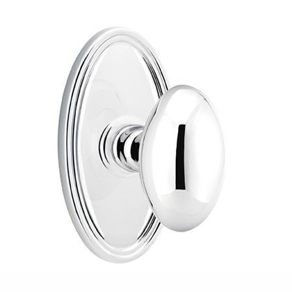 Passage Egg Door Knob With Oval Rose in Polished Chrome