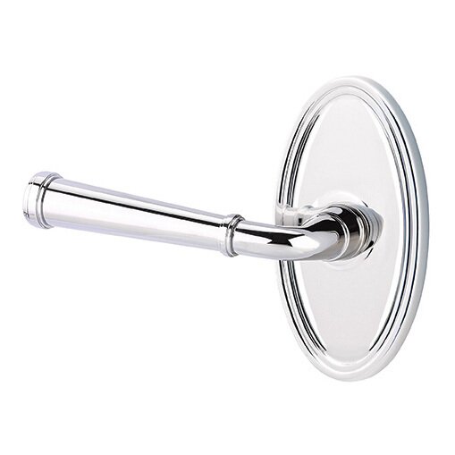 Passage Left Handed Merrimack Lever With Oval Rose in Polished Chrome