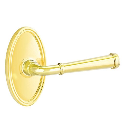 Passage Right Handed Merrimack Lever With Oval Rose in Polished Brass
