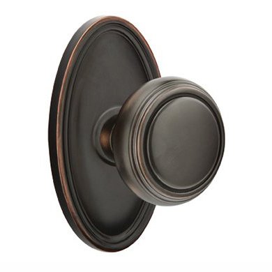 Passage Norwich Door Knob With Oval Rose in Oil Rubbed Bronze