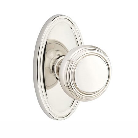 Passage Norwich Door Knob With Oval Rose in Polished Nickel