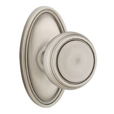 Passage Norwich Door Knob With Oval Rose in Pewter