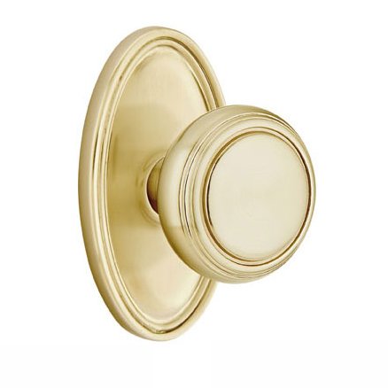 Passage Norwich Door Knob With Oval Rose in Satin Brass