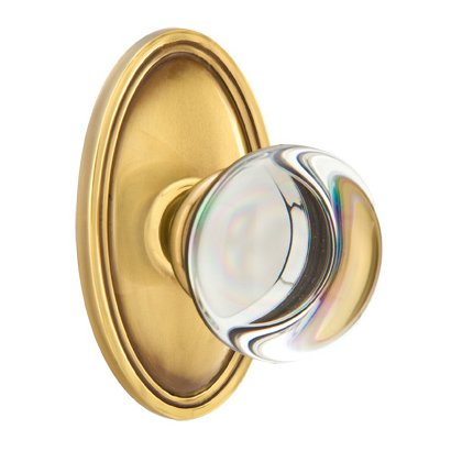 Providence Passage Door Knob with Oval Rose in French Antique Brass