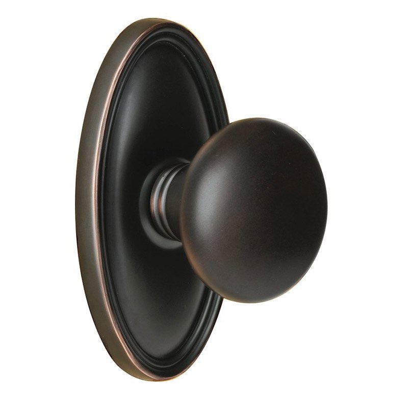 Passage Providence Door Knob With Oval Rose in Oil Rubbed Bronze