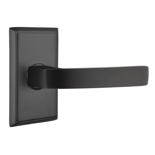 Passage Breslin Right Handed Lever with Rectangular Rose in Flat Black