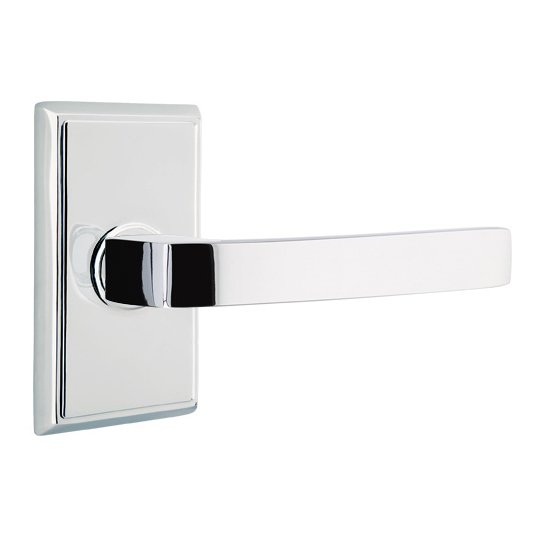 Passage Breslin Right Handed Lever with Rectangular Rose in Polished Chrome