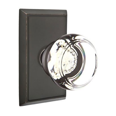 Georgetown Passage Door Knob with Rectangular Rose and Concealed Screws in Oil Rubbed Bronze