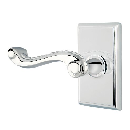 Passage Left Handed Rope Lever With Rectangular Rose in Polished Chrome
