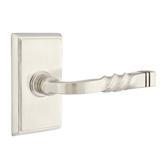 Passage Right Handed Sante Fe Lever With Rectangular Rose in Satin Nickel