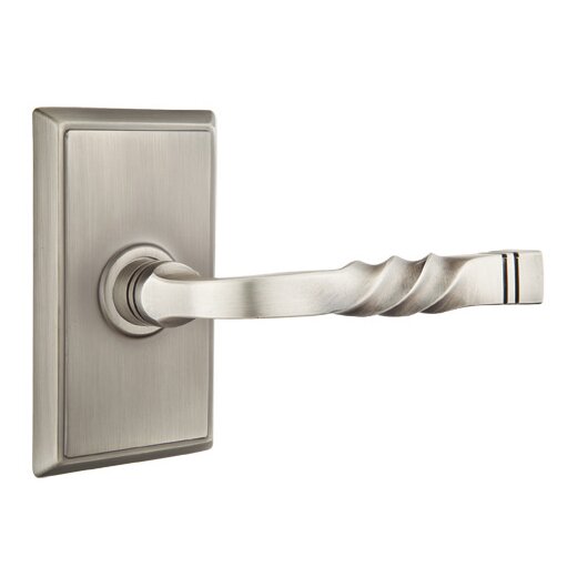 Passage Right Handed Sante Fe Lever With Rectangular Rose in Pewter