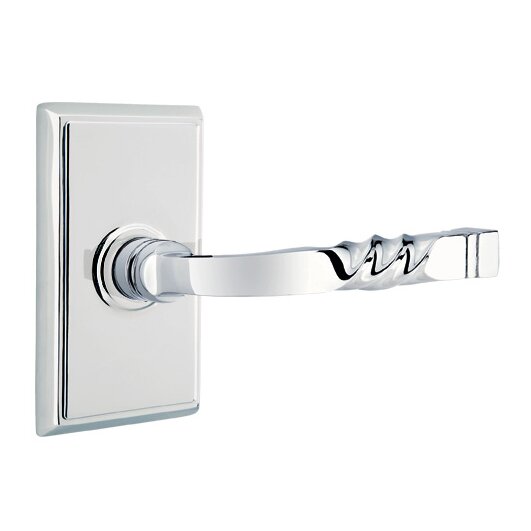 Passage Right Handed Sante Fe Lever With Rectangular Rose in Polished Chrome