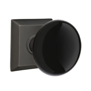 Passage Ebony Knob And Quincy Rosette With Concealed Screws in Oil Rubbed Bronze