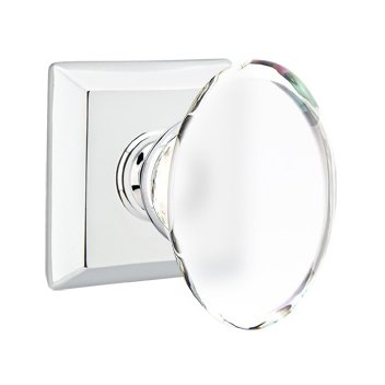 Hampton Passage Door Knob with Quincy Rose in Polished Chrome