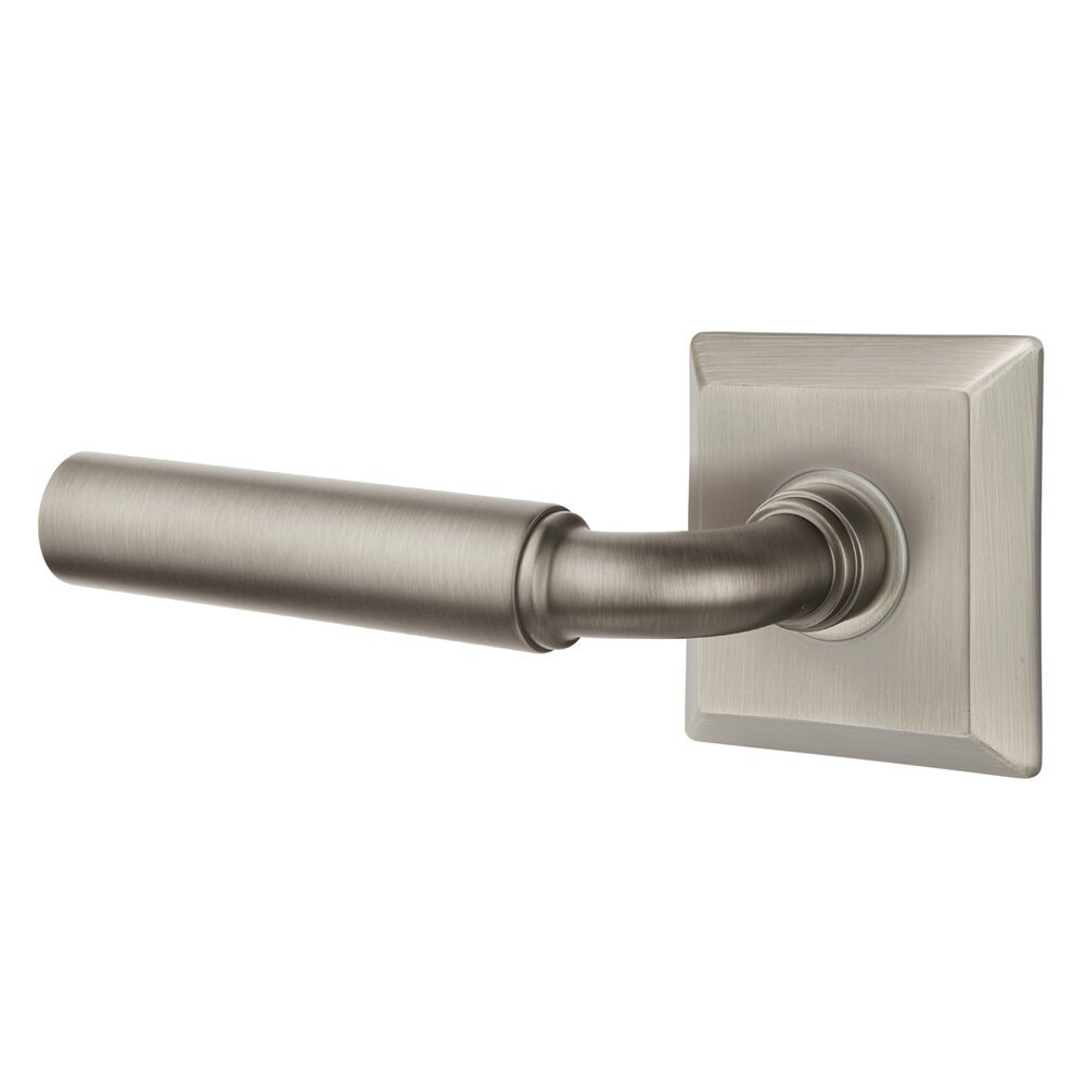 Passage Left Handed Manning Door Lever With Concealed Screws Quincy Rose in Pewter