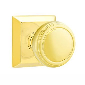 Passage Norwich Door Knob With Quincy Rose in Polished Brass