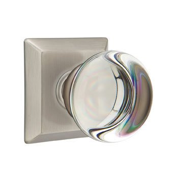 Providence Passage Door Knob and Quincy Rose with Concealed Screws in Pewter