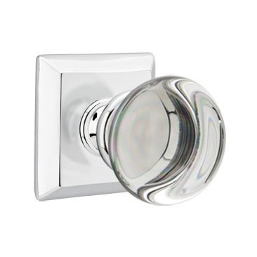 Providence Passage Door Knob with Quincy Rose in Polished Chrome