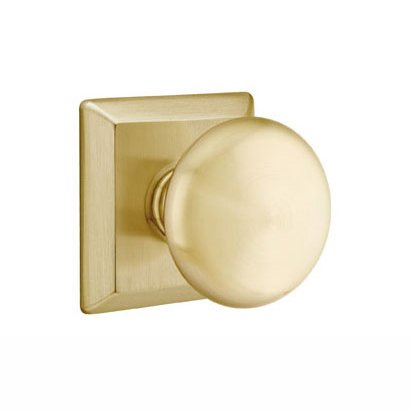 Passage Providence Door Knob With Quincy Rose in Satin Brass