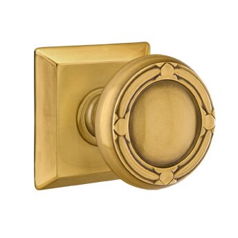 Passage Ribbon & Reed Knob With Quincy Rose in French Antique Brass