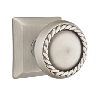 Passage Rope Knob With Quincy Rose in Pewter