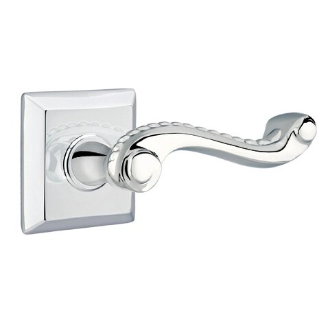 Passage Right Handed Rope Lever With Quincy Rose in Polished Chrome