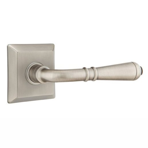 Passage Right Handed Turino Door Lever With Quincy Rose in Pewter