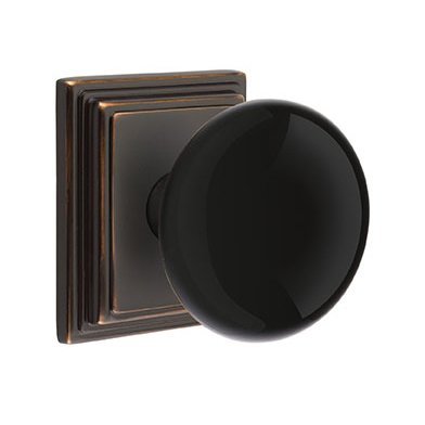 Passage Ebony Knob And Wilshire Rosette With Concealed Screws in Oil Rubbed Bronze