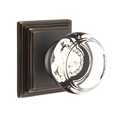 Georgetown Passage Door Knob and Wilshire Rose with Concealed Screws in Oil Rubbed Bronze
