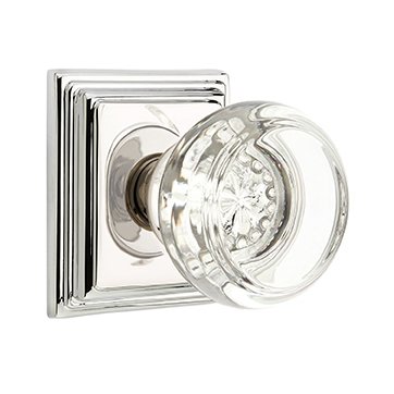 Georgetown Passage Door Knob and Wilshire Rose with Concealed Screws in Polished Nickel
