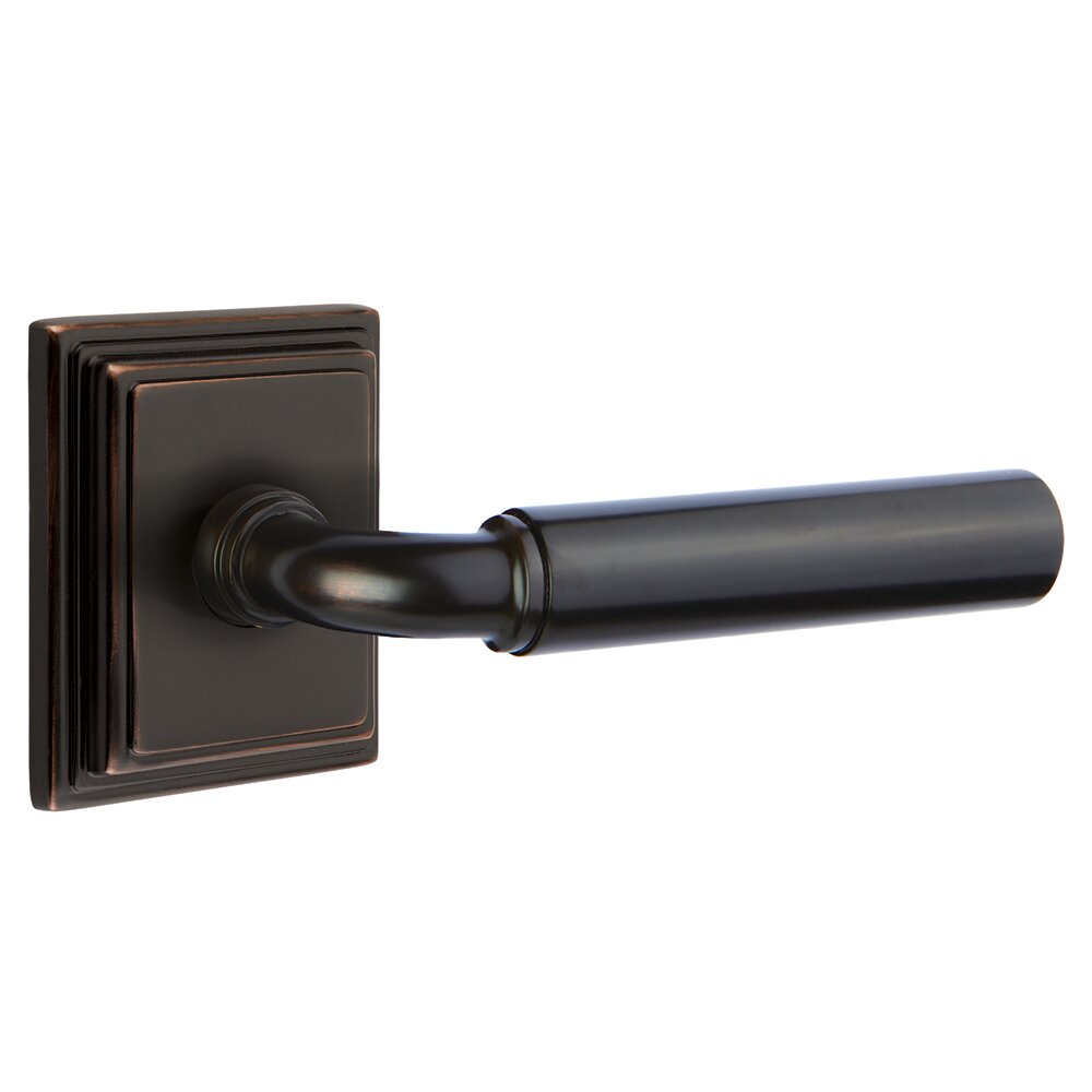 Passage Right Handed Manning Door Lever With Wilshire Rose in Oil Rubbed Bronze