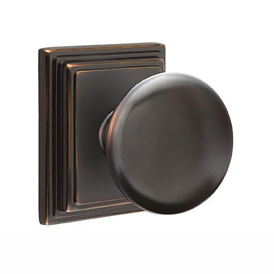 Passage Providence Door Knob With Wilshire Rose in Oil Rubbed Bronze