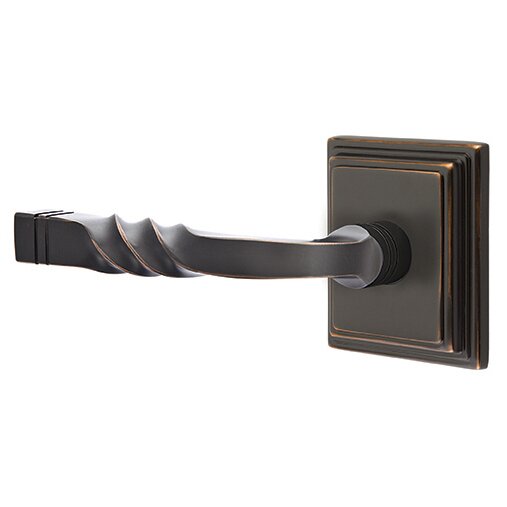 Passage Left Handed Sante Fe Lever With Wilshire Rose in Oil Rubbed Bronze
