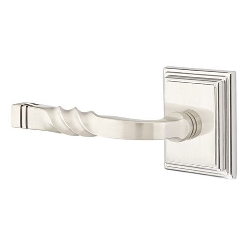 Passage Left Handed Sante Fe Lever With Wilshire Rose in Satin Nickel
