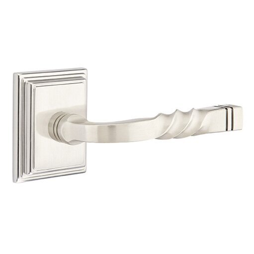 Passage Right Handed Sante Fe Lever With Wilshire Rose in Satin Nickel