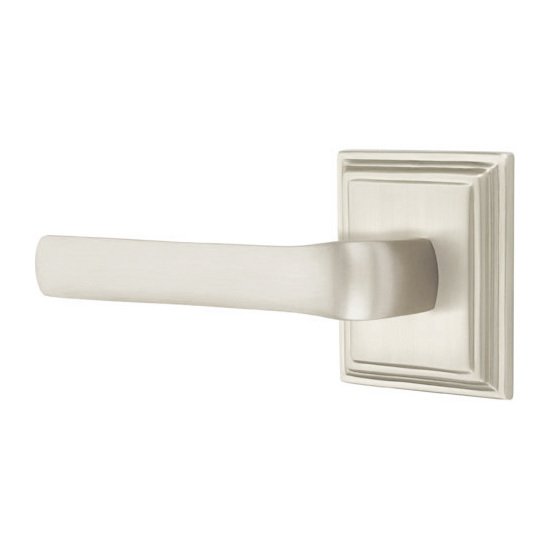 Passage Spencer Left Handed Lever with Wilshire Rose in Satin Nickel