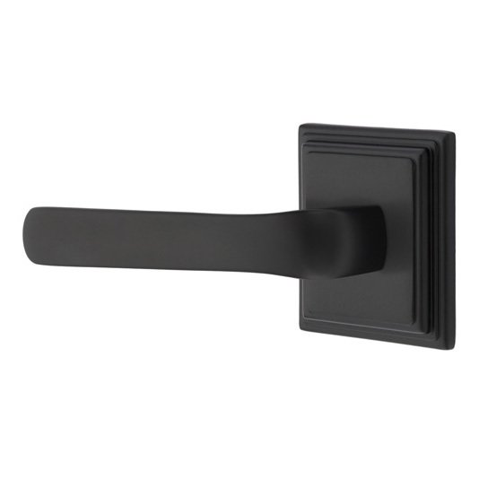 Passage Spencer Left Handed Lever with Wilshire Rose in Flat Black