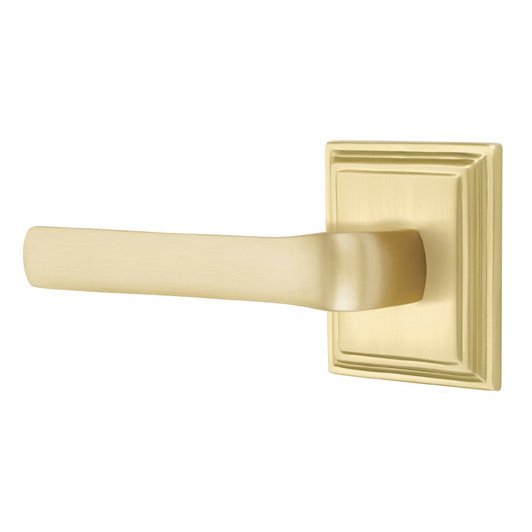 Passage Spencer Left Handed Lever with Wilshire Rose in Satin Brass