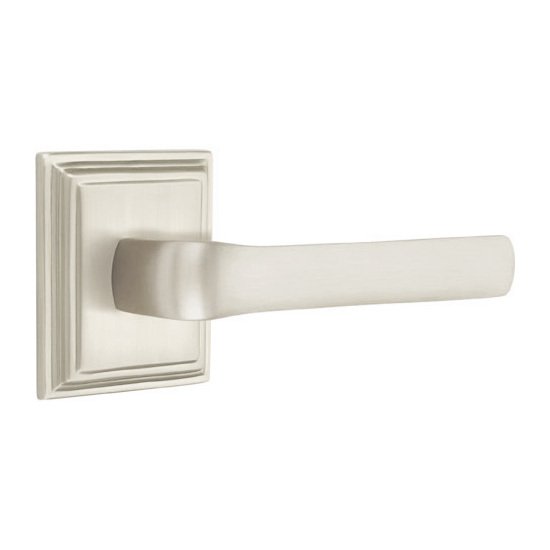 Passage Spencer Right Handed Lever with Wilshire Rose in Satin Nickel