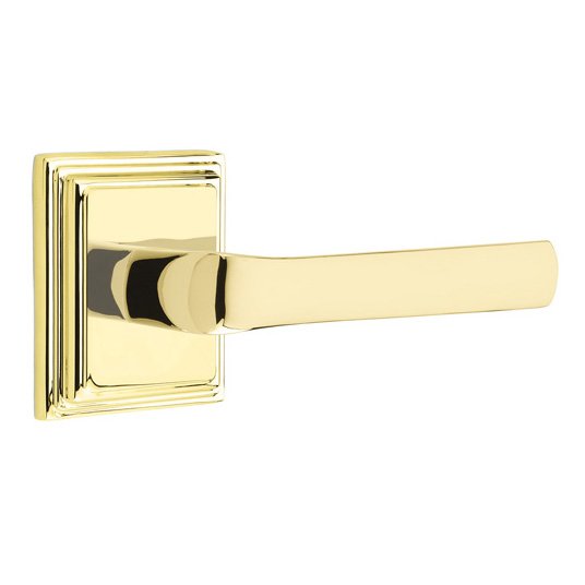 Passage Spencer Right Handed Lever with Wilshire Rose in Unlacquered Brass