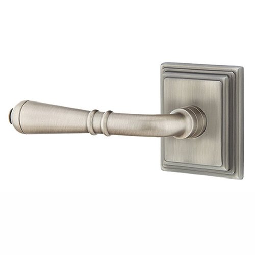 Passage Left Handed Turino Door Lever With Wilshire Rose in Pewter