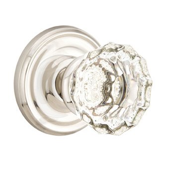 Astoria Privacy Door Knob with Regular Rose and Concealed Screws in Polished Nickel