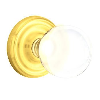 Bristol Privacy Door Knob and Regular Rose with Concealed Screws in Unlacquered Brass