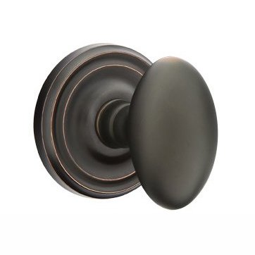 Privacy Egg Door Knob With Regular Rose in Oil Rubbed Bronze